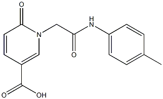 1-{[(4-methylphenyl)carbamoyl]methyl}-6-oxo-1,6-dihydropyridine-3-carboxylic acid Struktur