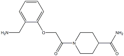 1-{[2-(aminomethyl)phenoxy]acetyl}piperidine-4-carboxamide Struktur