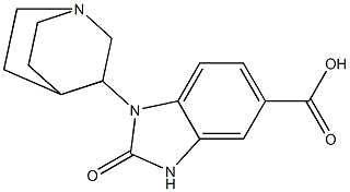 1-{1-azabicyclo[2.2.2]octan-3-yl}-2-oxo-2,3-dihydro-1H-1,3-benzodiazole-5-carboxylic acid Struktur