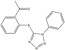 1-{2-[(1-phenyl-1H-1,2,3,4-tetrazol-5-yl)sulfanyl]phenyl}ethan-1-one Struktur