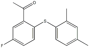 1-{2-[(2,4-dimethylphenyl)sulfanyl]-5-fluorophenyl}ethan-1-one Struktur