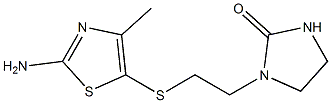 1-{2-[(2-amino-4-methyl-1,3-thiazol-5-yl)sulfanyl]ethyl}imidazolidin-2-one Struktur