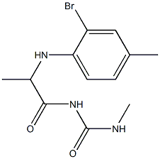 1-{2-[(2-bromo-4-methylphenyl)amino]propanoyl}-3-methylurea Struktur