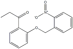 1-{2-[(2-nitrophenyl)methoxy]phenyl}propan-1-one Struktur