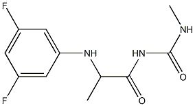 1-{2-[(3,5-difluorophenyl)amino]propanoyl}-3-methylurea Struktur