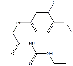 1-{2-[(3-chloro-4-methoxyphenyl)amino]propanoyl}-3-ethylurea Struktur