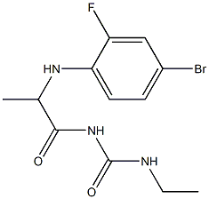 1-{2-[(4-bromo-2-fluorophenyl)amino]propanoyl}-3-ethylurea Struktur