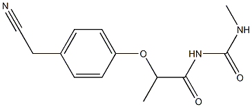 1-{2-[4-(cyanomethyl)phenoxy]propanoyl}-3-methylurea Struktur