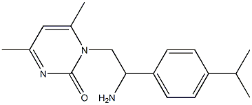 1-{2-amino-2-[4-(propan-2-yl)phenyl]ethyl}-4,6-dimethyl-1,2-dihydropyrimidin-2-one Struktur