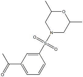 1-{3-[(2,6-dimethylmorpholine-4-)sulfonyl]phenyl}ethan-1-one Struktur