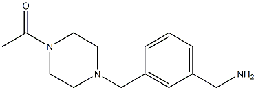 1-{3-[(4-acetylpiperazin-1-yl)methyl]phenyl}methanamine Struktur