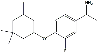 1-{3-fluoro-4-[(3,3,5-trimethylcyclohexyl)oxy]phenyl}ethan-1-amine Struktur