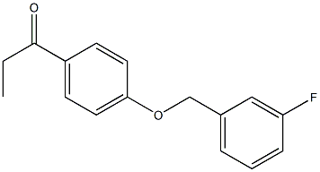 1-{4-[(3-fluorophenyl)methoxy]phenyl}propan-1-one Struktur