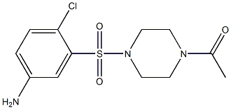 1-{4-[(5-amino-2-chlorobenzene)sulfonyl]piperazin-1-yl}ethan-1-one Struktur