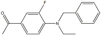 1-{4-[benzyl(ethyl)amino]-3-fluorophenyl}ethan-1-one Struktur