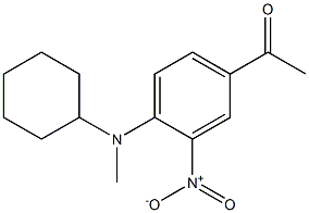 1-{4-[cyclohexyl(methyl)amino]-3-nitrophenyl}ethan-1-one Struktur