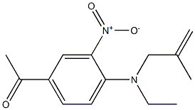 1-{4-[ethyl(2-methylprop-2-en-1-yl)amino]-3-nitrophenyl}ethan-1-one Struktur