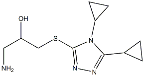 1-amino-3-[(4,5-dicyclopropyl-4H-1,2,4-triazol-3-yl)sulfanyl]propan-2-ol Struktur