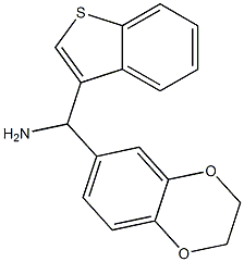 1-benzothiophen-3-yl(2,3-dihydro-1,4-benzodioxin-6-yl)methanamine Struktur