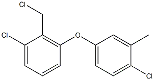 1-chloro-3-(4-chloro-3-methylphenoxy)-2-(chloromethyl)benzene Struktur