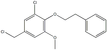 1-chloro-5-(chloromethyl)-3-methoxy-2-(2-phenylethoxy)benzene Struktur