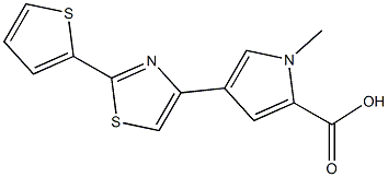 1-methyl-4-(2-thien-2-yl-1,3-thiazol-4-yl)-1H-pyrrole-2-carboxylic acid Struktur