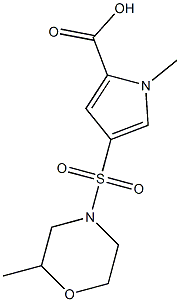 1-methyl-4-[(2-methylmorpholin-4-yl)sulfonyl]-1H-pyrrole-2-carboxylic acid Struktur