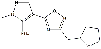 1-methyl-4-[3-(oxolan-2-ylmethyl)-1,2,4-oxadiazol-5-yl]-1H-pyrazol-5-amine Struktur