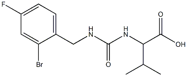 2-({[(2-bromo-4-fluorophenyl)methyl]carbamoyl}amino)-3-methylbutanoic acid Struktur