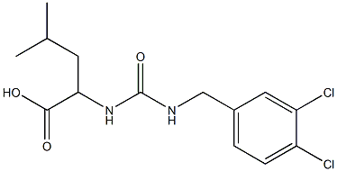 2-({[(3,4-dichlorophenyl)methyl]carbamoyl}amino)-4-methylpentanoic acid Struktur