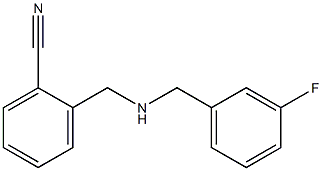 2-({[(3-fluorophenyl)methyl]amino}methyl)benzonitrile Struktur