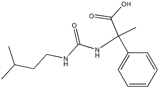 2-({[(3-methylbutyl)amino]carbonyl}amino)-2-phenylpropanoic acid Struktur