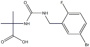 2-({[(5-bromo-2-fluorophenyl)methyl]carbamoyl}amino)-2-methylpropanoic acid Struktur