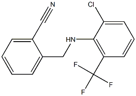 2-({[2-chloro-6-(trifluoromethyl)phenyl]amino}methyl)benzonitrile Struktur