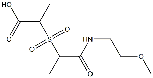 2-({1-[(2-methoxyethyl)carbamoyl]ethane}sulfonyl)propanoic acid Struktur