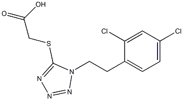 2-({1-[2-(2,4-dichlorophenyl)ethyl]-1H-1,2,3,4-tetrazol-5-yl}sulfanyl)acetic acid Struktur