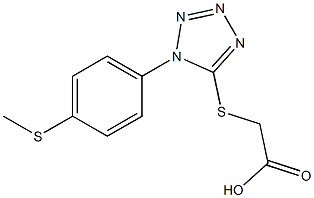 2-({1-[4-(methylsulfanyl)phenyl]-1H-1,2,3,4-tetrazol-5-yl}sulfanyl)acetic acid Struktur