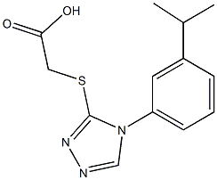 2-({4-[3-(propan-2-yl)phenyl]-4H-1,2,4-triazol-3-yl}sulfanyl)acetic acid Struktur