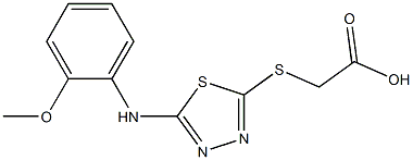 2-({5-[(2-methoxyphenyl)amino]-1,3,4-thiadiazol-2-yl}sulfanyl)acetic acid Struktur