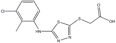 2-({5-[(3-chloro-2-methylphenyl)amino]-1,3,4-thiadiazol-2-yl}sulfanyl)acetic acid Struktur