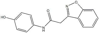 2-(1,2-benzoxazol-3-yl)-N-(4-hydroxyphenyl)acetamide Struktur