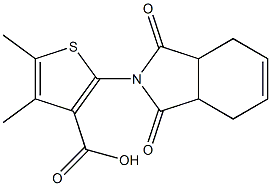 2-(1,3-dioxo-2,3,3a,4,7,7a-hexahydro-1H-isoindol-2-yl)-4,5-dimethylthiophene-3-carboxylic acid Struktur