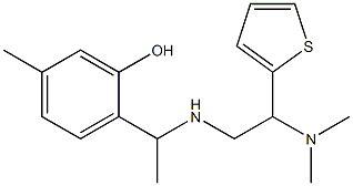 2-(1-{[2-(dimethylamino)-2-(thiophen-2-yl)ethyl]amino}ethyl)-5-methylphenol Struktur