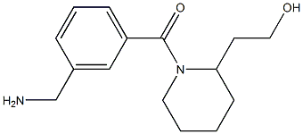 2-(1-{[3-(aminomethyl)phenyl]carbonyl}piperidin-2-yl)ethan-1-ol Struktur