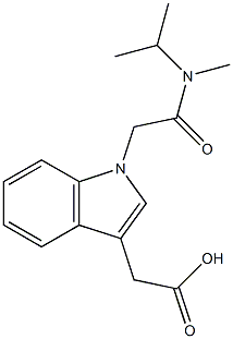 2-(1-{[methyl(propan-2-yl)carbamoyl]methyl}-1H-indol-3-yl)acetic acid Struktur