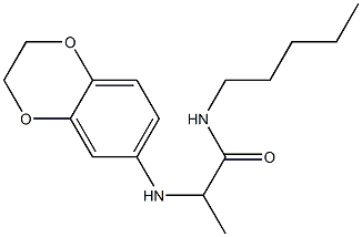 2-(2,3-dihydro-1,4-benzodioxin-6-ylamino)-N-pentylpropanamide Struktur