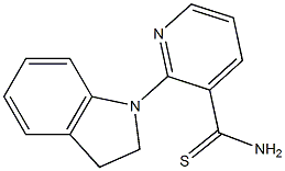 2-(2,3-dihydro-1H-indol-1-yl)pyridine-3-carbothioamide Struktur