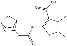 2-(2-{bicyclo[2.2.1]heptan-2-yl}acetamido)-4,5-dimethylthiophene-3-carboxylic acid Struktur