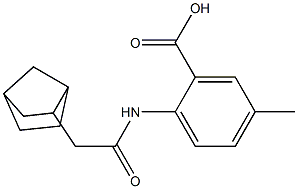 2-(2-{bicyclo[2.2.1]heptan-2-yl}acetamido)-5-methylbenzoic acid Struktur