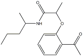 2-(2-acetylphenoxy)-N-(pentan-2-yl)propanamide Struktur